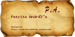 Petrits András névjegykártya