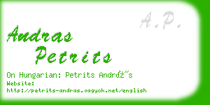 andras petrits business card